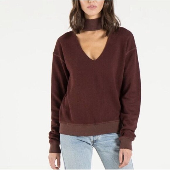 n:Philanthropy Bae Sweatshirt Mulberry Cutout Sweater Size XS - Picture 1 of 9